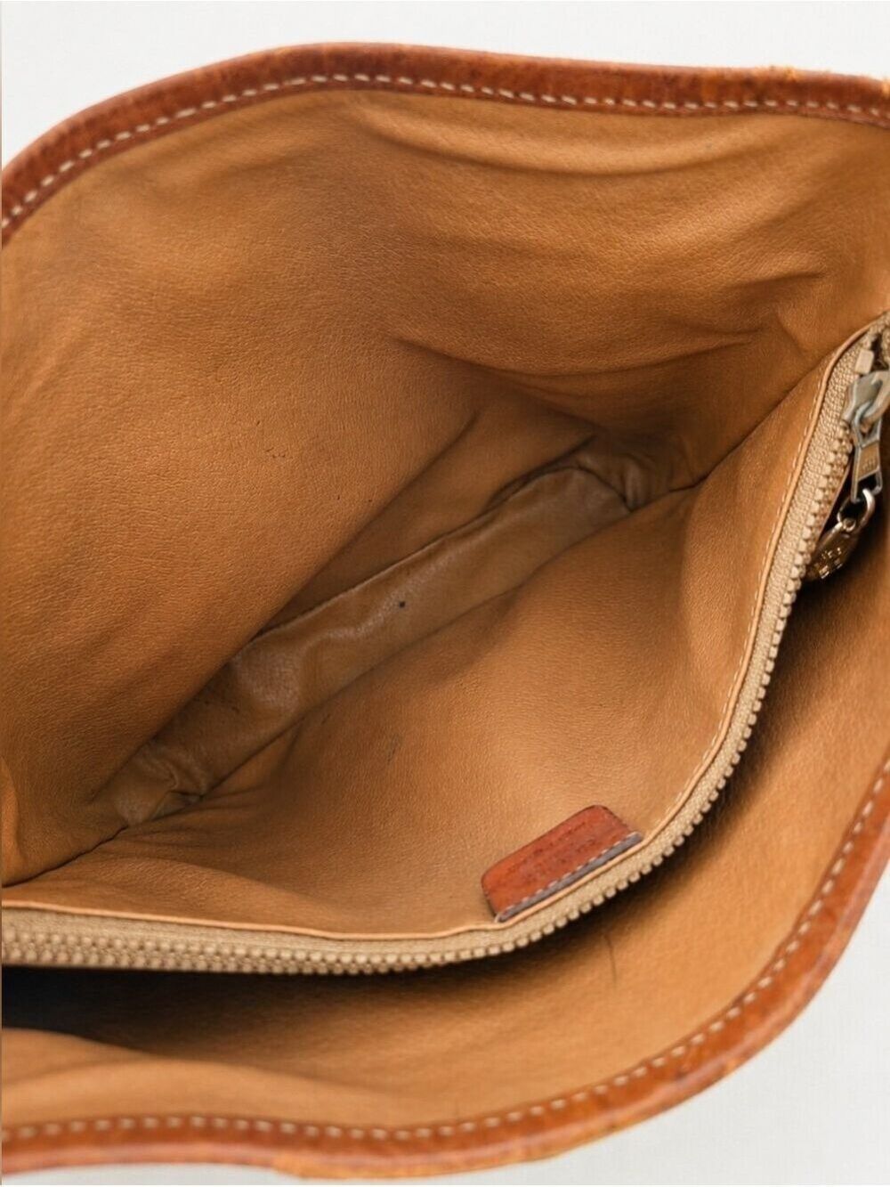 Vintage Celine Macadam Brown Leather Shoulder Tote Bag Made in Italy - Picture 7 of 16